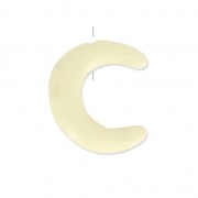 Perle en résine forme demi-lune ou corne 1 trou 15 mm Ivoire x1