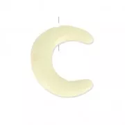 Perle en résine forme demi-lune ou corne 1 trou 15 mm Ivoire x1