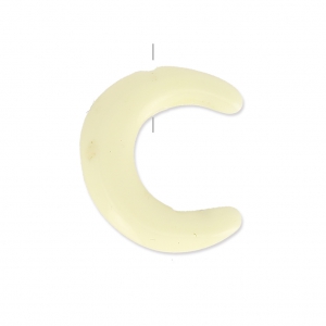 Perle en résine forme demi-lune ou corne 1 trou 15 mm Ivoire x1