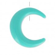Perle en résine forme demi-lune ou corne 1 trou 30 mm Turquoise x1