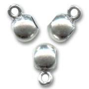 Boules métal attache breloques 10x8 mm argenté vieilli x4