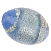 Olive Murano Light Sapphire cerclée d'or 14x10 mm x1|raw }}