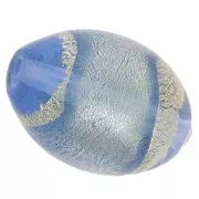 Olive Murano Light Sapphire cerclée d'or 14x10 mm x1