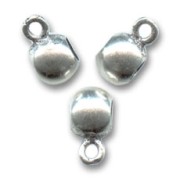 Boules métal attache breloques 6x4 mm argenté vieilli x6