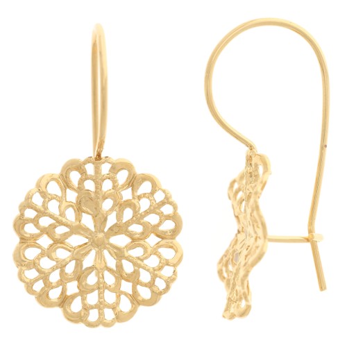 Crochets d'oreilles estampe 32 mm doré à l'or fin x2