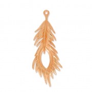 Pendentif plume de paon 71 mm doré rose x1
