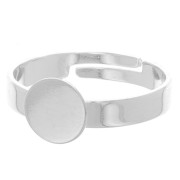 Bague réglable avec plateau 7 mm - Argenté x1|raw }}