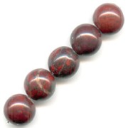 Perles rondes en pierre gemme Jaspe Poppy 10 mm x5
