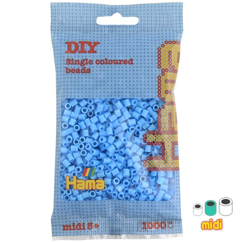 Perles à repasser Hama MIDI 5 mm Bleu Pastel (n°46) x1000