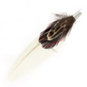 Double plume avec embout 70 mm Blanc x1|raw }}