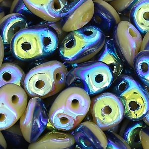 SuperDuo Duet 2,5x5 mm Bicolore Navy/Ivory Jet Full AB x10g