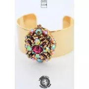 Perles en verre tchèque Honeycomb Jewel 6 mm Light Siam Luster x20