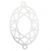 Intercalaire style cabochon facetté 2 anneaux 24 mm en Argent 925  x1|raw }}