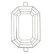 Intercalaire style cabochon facetté 2 anneaux 23 mm en Argent 925  x1|raw }}