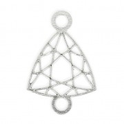 Intercalaire style cabochon facetté triangle 2 anneaux 12 mm en Argent 925