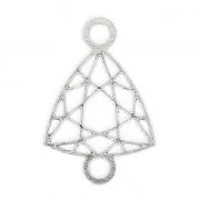Intercalaire style cabochon facetté triangle 2 anneaux 12 mm en Argent 925