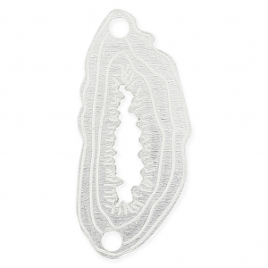 Intercalaire style tranche d'agate 2 trous 20 mm en Argent 925 x1