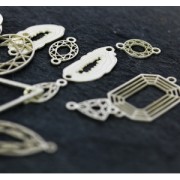 Intercalaire style tranche d'agate 2 trous 20 mm en Argent 925 x1