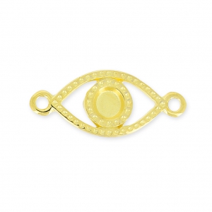 Intercalaire oeil porte-bonheur 2 anneaux à décorer 20 mm Doré à l'or fin x1