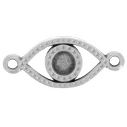 Intercalaire oeil porte-bonheur 2 anneaux à décorer 20 mm - Placage Argent fin x1|raw }}