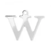 Breloque lettre W - 9.5 mm en Argent 925 x1