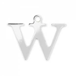 Breloque lettre W - 9.5 mm en Argent 925 x1
