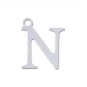 Breloque lettre N - 9.5 mm en Argent 925 x1