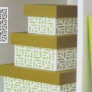 Pochoir décoratif Home deco 10x15 cm Fond feuillage géométrique