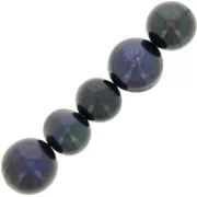 Perles d'eau douce rondes 7 mm - Gris foncé Irisé x10