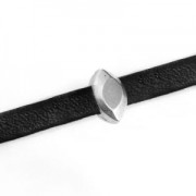 Poussoir slider en métal navette pour lacet 5 mm Placage Argent fin vieilli x1