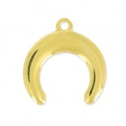 Breloque en métal forme demi-lune ou corne 15.5 mm Doré à l'or fin x1|raw }}