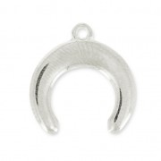 Breloque en métal forme demi-lune ou corne 15.5 mm Placage Argent fin vieilli x1|raw }}