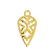 Pendentif bouclier africain décoré de motifs ethniques 24 mm Doré à l'or fin x1|raw }}