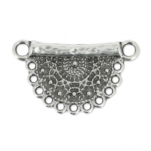 Pendentif intercalaire multirangs ethnique 16 mm Placage Argent fin vieilli