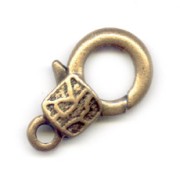 Fermoir mousqueton décoré 23 mm bronze x1