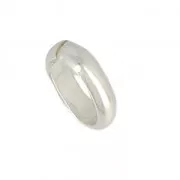 Anneau ovale ouvert en métal 15x10mm Placage argent fin x1