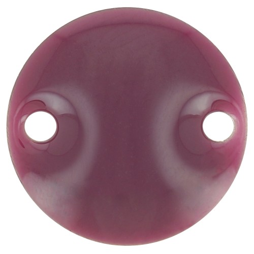 Intercalaires en métal ronds 2 trous résine époxy 10 mm Violet x5