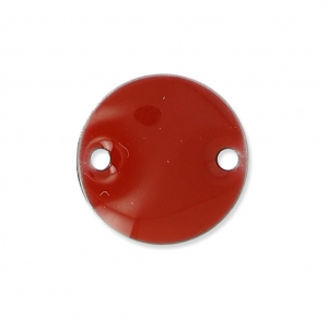 Intercalaires en métal ronds 2 trous résine époxy 10 mm - Rouge foncé x5