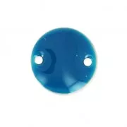 Intercalaires en métal ronds 2 trous résine époxy 10 mm Bleu Pétrole x5
