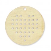Pendentif rond/coeur en bois brut 45 mm à personnaliser ou à broder pour créations DIY