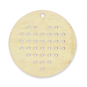 Pendentif rond/coeur en bois brut 45 mm à personnaliser ou à broder pour créations DIY