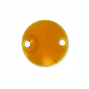 Intercalaires en métal ronds 2 trous résine époxy 10 mm Moutarde x5