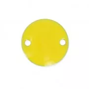 Intercalaires en métal ronds 2 trous résine époxy 10 mm Jaune x5