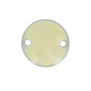 Intercalaires en métal ronds 2 trous résine époxy 10 mm Crème x5