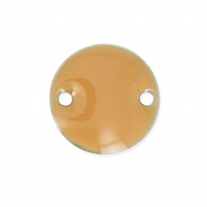 Intercalaires en métal ronds 2 trous résine époxy 10 mm Beige x5