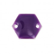 Intercalaires en métal hexagone 2 trous résine époxy 11.5 mm Violet x8