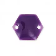 Intercalaires en métal hexagone 2 trous résine époxy 11.5 mm Violet x8