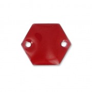 Intercalaires en métal hexagone 2 trous résine époxy 11.5 mm - Rouge foncé x8|raw }}