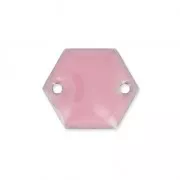 Intercalaires en métal hexagone 2 trous résine époxy 11.5 mm Rose x8