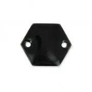 Intercalaires en métal hexagone 2 trous résine époxy 11.5 mm Noir x8